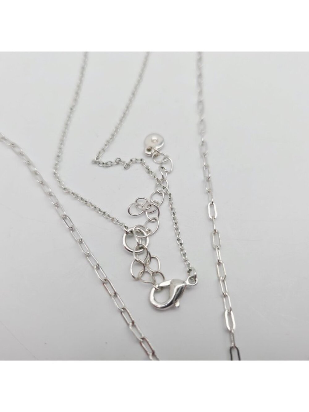 LC Minimalist Silver Circle Pendant Necklace Adjustable Chain Lobster Clasp - Picture 4 of 5